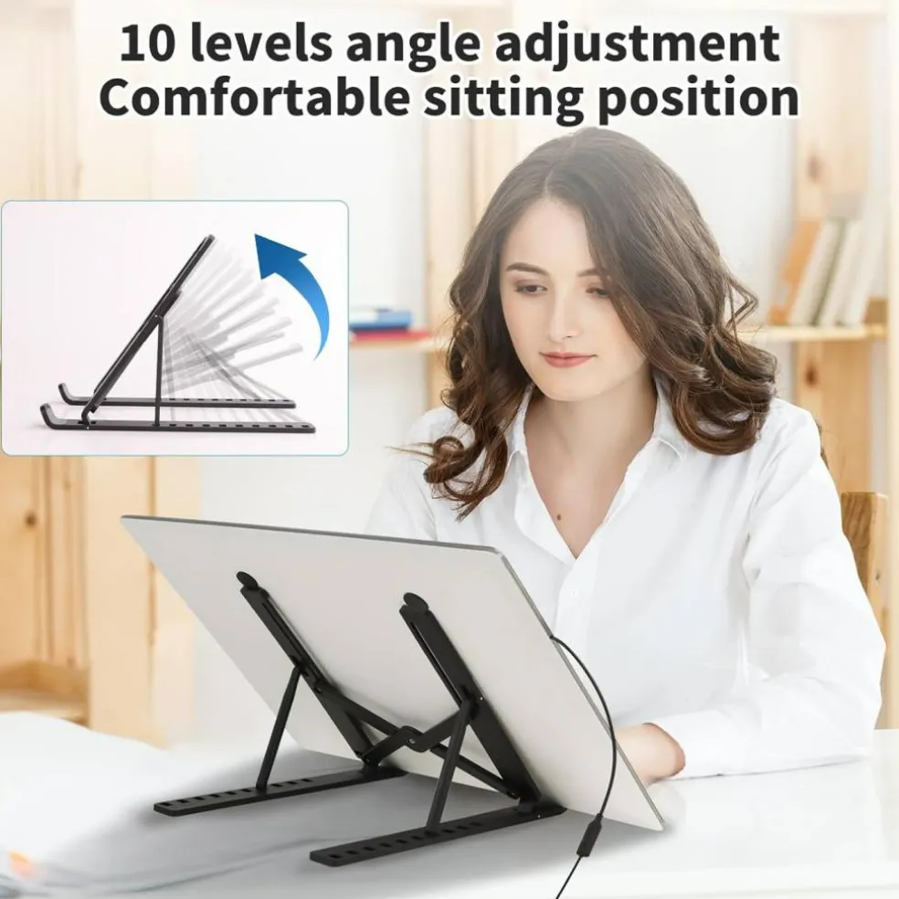 A4 Light Board for Diamond Painting, LED Tracing Light Box with Adjustable Stand, Dimmable Light Pad for Weeding Vinyl, Drawing, Sketching and Craft Projects