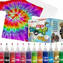 All-Inclusive Tie Dye Kit with 12 Vibrant Colors and 4 White T-Shirts – Perfect for Kids and Adults. Ideal for Tie Dye Parties, Group Activities, and Creative Fun for Children Ages 8–12.