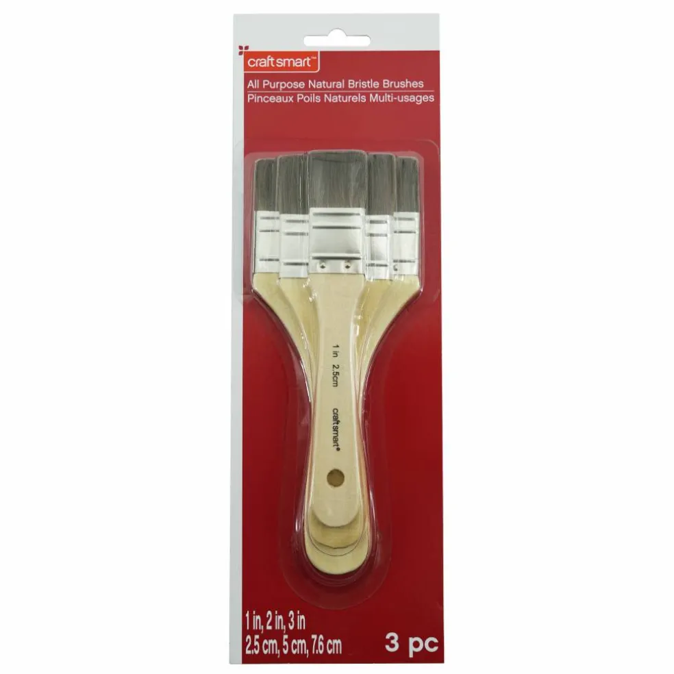 All Purpose Natural Bristle 3 Piece Brush Set by Craft Smart™