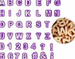 Alphabet & Number Fondant Cutter Set Purple Mini Molds 40 Pieces