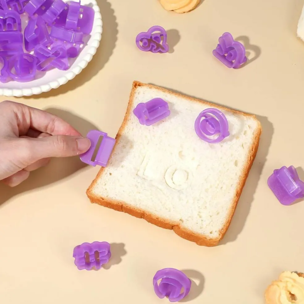 Alphabet & Number Fondant Cutter Set Purple Mini Molds 40 Pieces