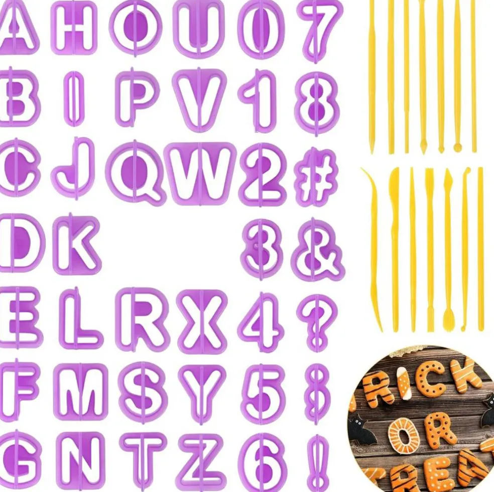 Alphabet, Number & Symbol Cookie Cutter Set 54 Piece