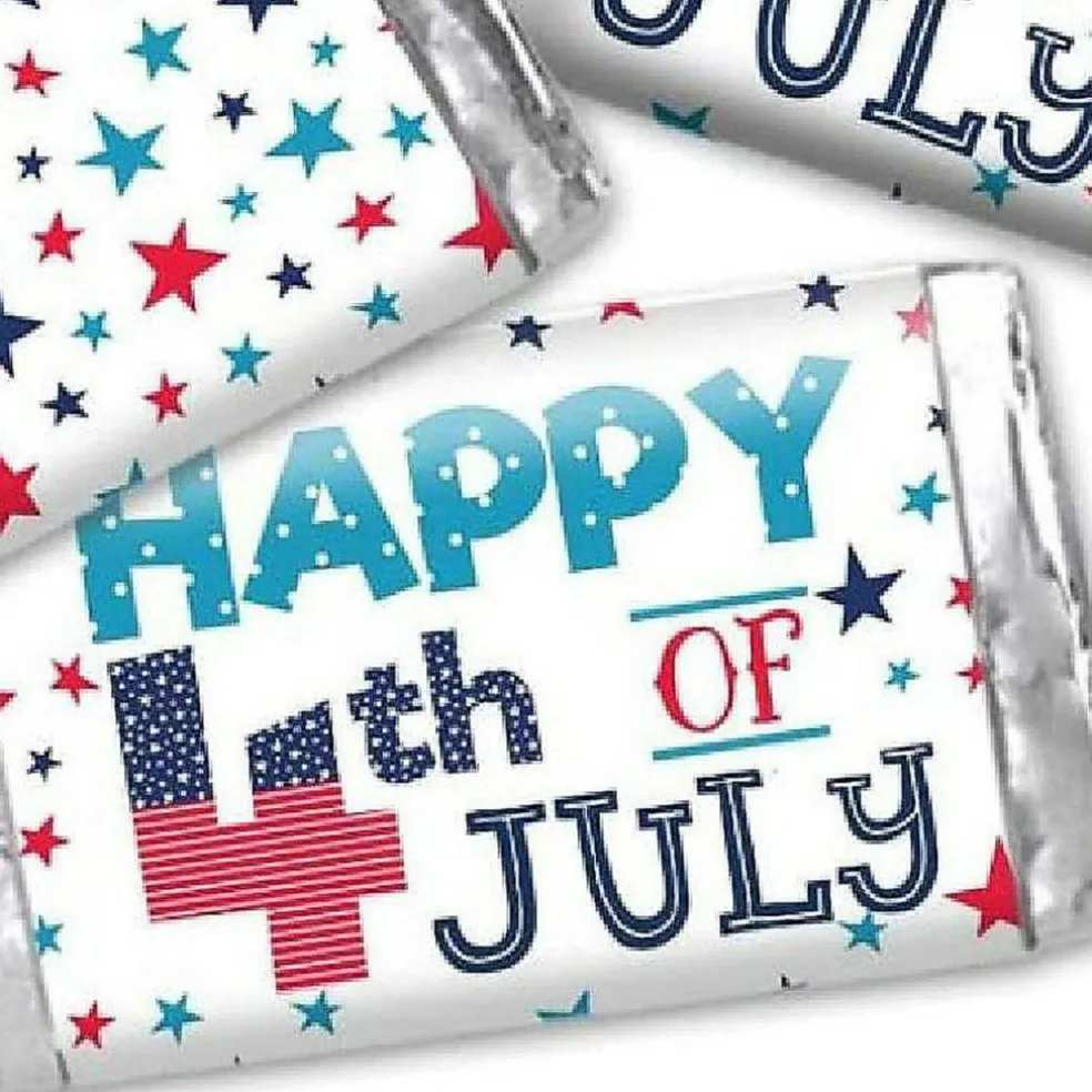 AmandaCreation 4th of July Party Mini Candy Bar Wrappers 45 Pieces