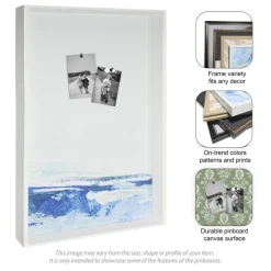 Amanti Art Framed Fabric Pinboard 26 x 38 Beaded Veil II Printed Bulletin Board for Use as a Vision Board or Wall Organization