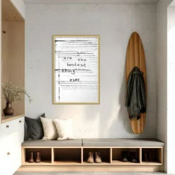 Amanti Art Framed Fabric Pinboard Passing Notes Printed Bulletin Board for Use as a Vision Board or Wall Organization