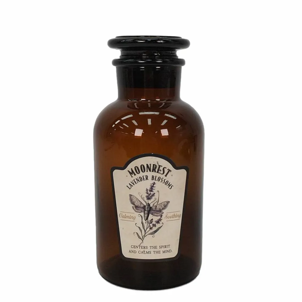 8.75" Amber Moonrest Lavender Blossoms Glass Potion Bottle by Ashland®
