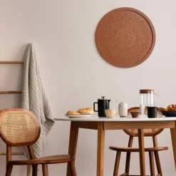 American Art Décor™ 17" Burnt Orange Boho Rustic Farmhouse Wood Framed Wall Medallion