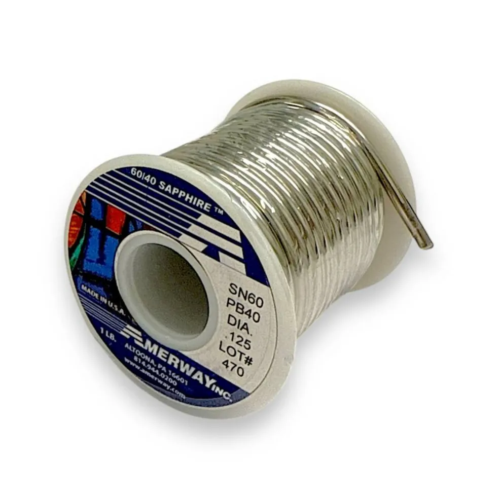 AMERWAY 60/40 SAPPHIRE Solder for Stained Glass (1 LB Spool)