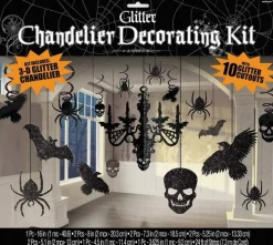 Amscan Party Decoration Halloween Glitter Paper Chandelier Decorating Kit 17 in a Package