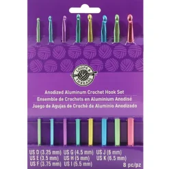 Anodized Aluminum Crochet Hook Set by Loops & Threads®, D-K