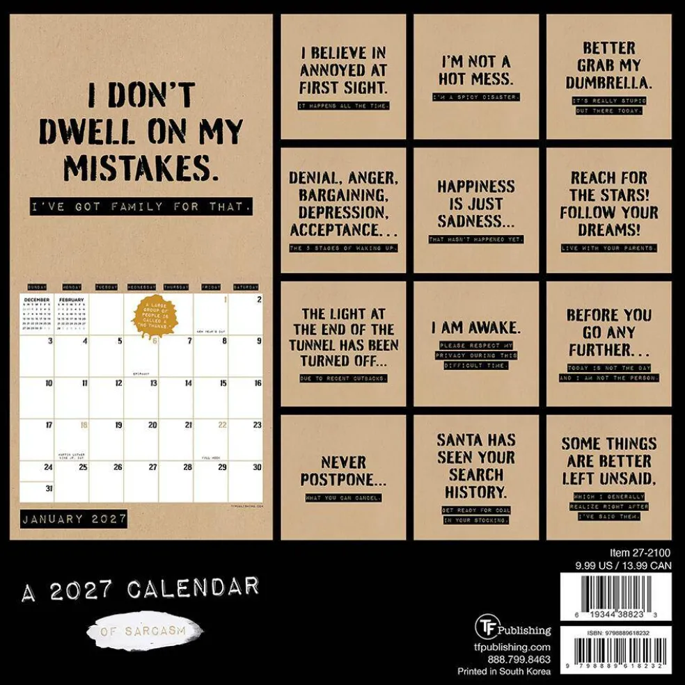 2027 Anti-Affirmations & Sarcasm Mini Calendar
