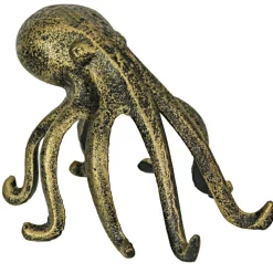 Antique Gold Cast Iron Octopus Phone Holder Stand Decorative Bookend Home Decor