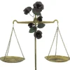 17.5" Antique Gold Scale with Dark Roses Tabletop Décor by Ashland®