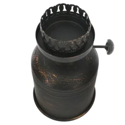 12.75" Antique Gold Wide Iron & Glass Tealight Holder by Ashland®