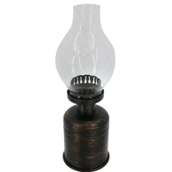 12.75" Antique Gold Wide Iron & Glass Tealight Holder by Ashland®