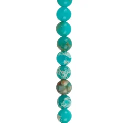 Aqua Serpentinite Jasper Round Beads by Bead Landing™