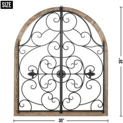 Arched Wood & Iron Wall Décor