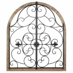 Arched Wood & Iron Wall Décor
