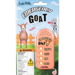 Archie McPhee: Emergency Goat - Electronic Sound Maker, 3.5" Handheld Device, 4 Noises, Scream-Bleat-Kids-Goats, Farmyard Fun, Gag Gift, Novelty Toy
