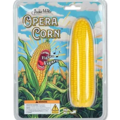 Archie McPhee: Opera Corn - 6.25" Musical Ear Of Corn Performs 5 Dramatic Sounds, Veggie Electronic Noisemaker, Handheld Device, Gag Gift, Novelty Toy