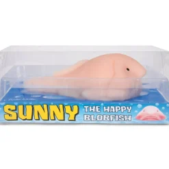 Archie McPhee: Sunny The Happy Blobfish - Sensory Toy, Stress Relief, Stretchy-Sticky-Squishy-Squeezable Companion, Gag Gift, Hilarious Novelty Toy