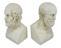 Aristotle And Homer Bust Bookends Greek Philosophy