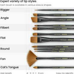 Arteza® Acrylic & Oil 12 Piece Brush Set