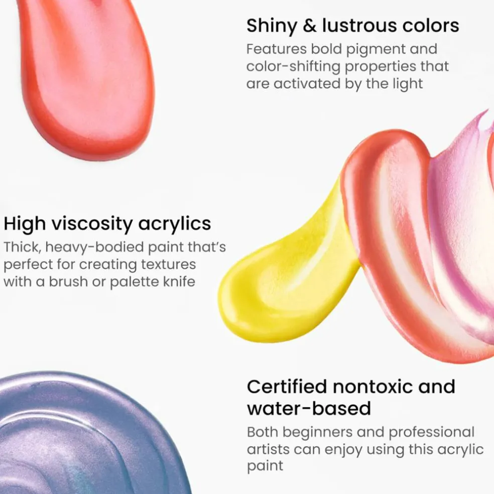 Arteza® 10 Color Iridescent Acrylic Paint Set