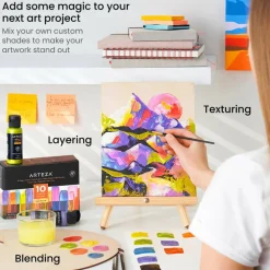 Arteza® 10 Color Iridescent Acrylic Paint Set