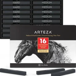 Arteza® Medium & Hard Grade Compressed Charcoal Set