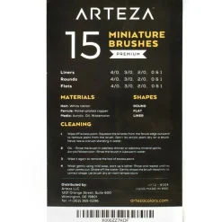Arteza® 15 Piece Handmade Taklon Miniature Detail Brush Set