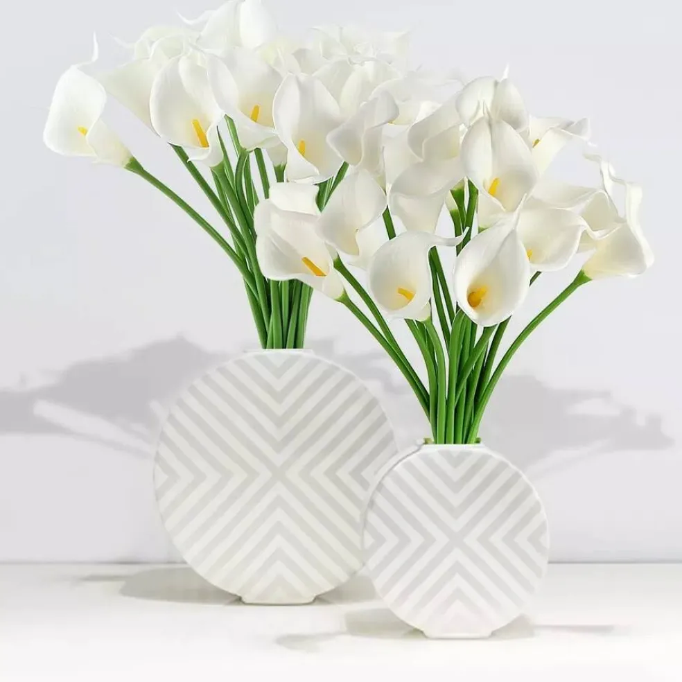 20 Artificial Calla Lily Flowers Real Touch Latex Bouquet
