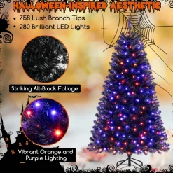 Artificial Christmas Tree with 6 Lighting Modes and Spooky Sounds for Halloween Decoration