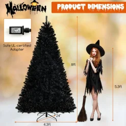 Artificial Christmas Tree with 6 Lighting Modes and Spooky Sounds for Halloween Decoration
