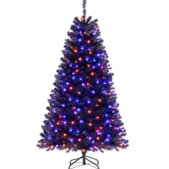 Artificial Christmas Tree with 6 Lighting Modes and Spooky Sounds for Halloween Decoration