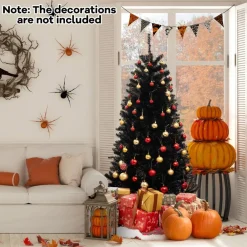 Artificial Christmas Tree with 6 Lighting Modes and Spooky Sounds for Halloween Decoration