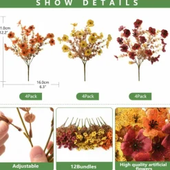 Artificial Fake Fall Plants Flowers for Outdoor Outside Decoration