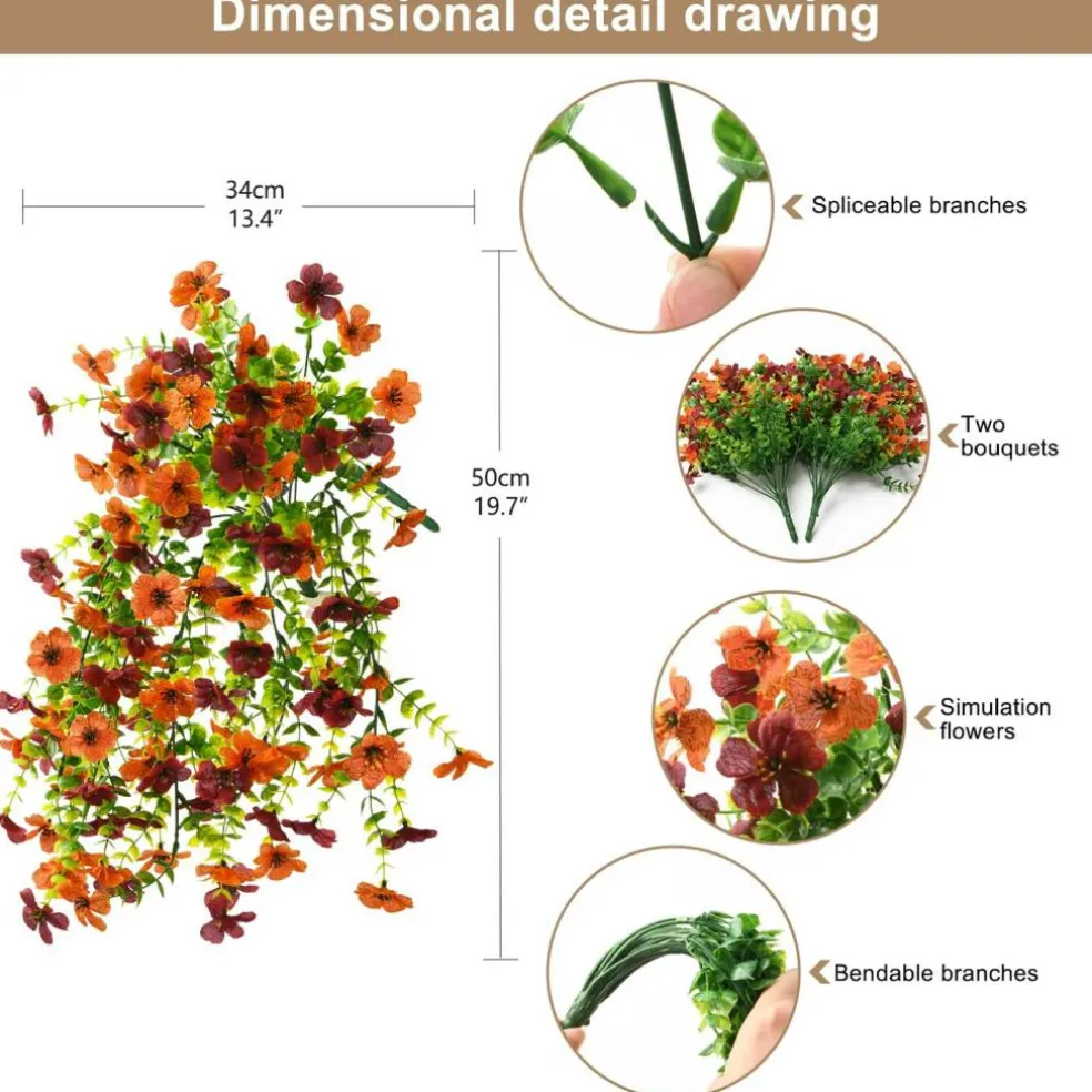 Artificial Fall Fake Flowers for Outdoor Fall Decoration