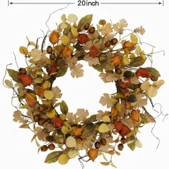 Artificial Fall Wreath for Front Door Autumn Wreath for Home Decor