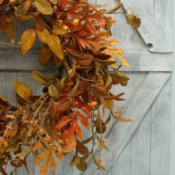 Artificial Fall Wreath for Front Door Autumn Wreath for Home Decor