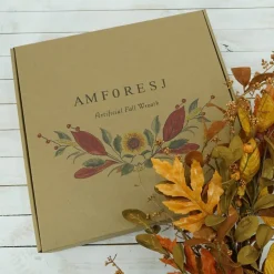 Artificial Fall Wreath for Front Door Autumn Wreath for Home Decor