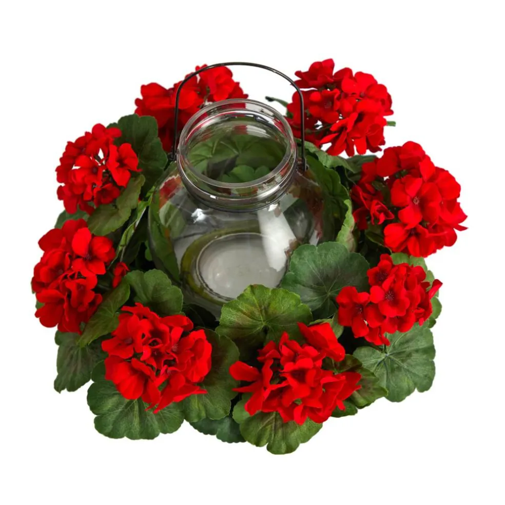 16" Artificial Geranium Candelabrum