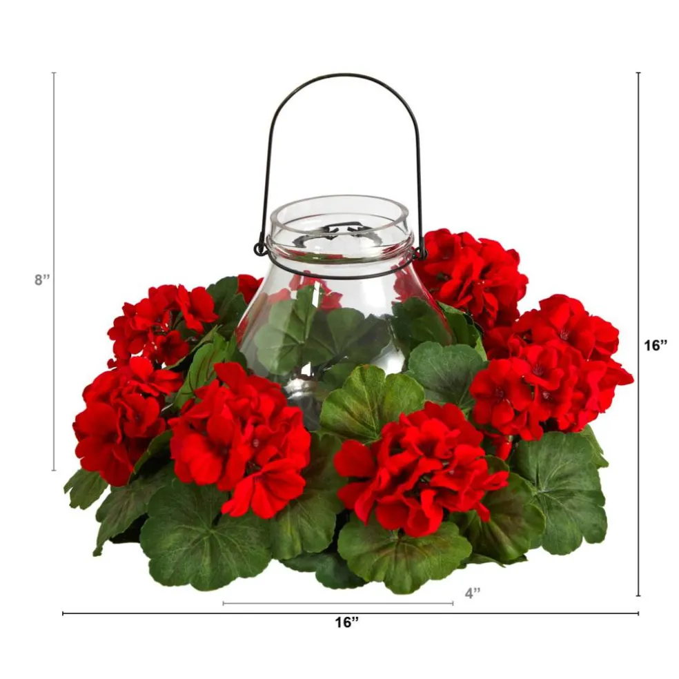 16" Artificial Geranium Candelabrum