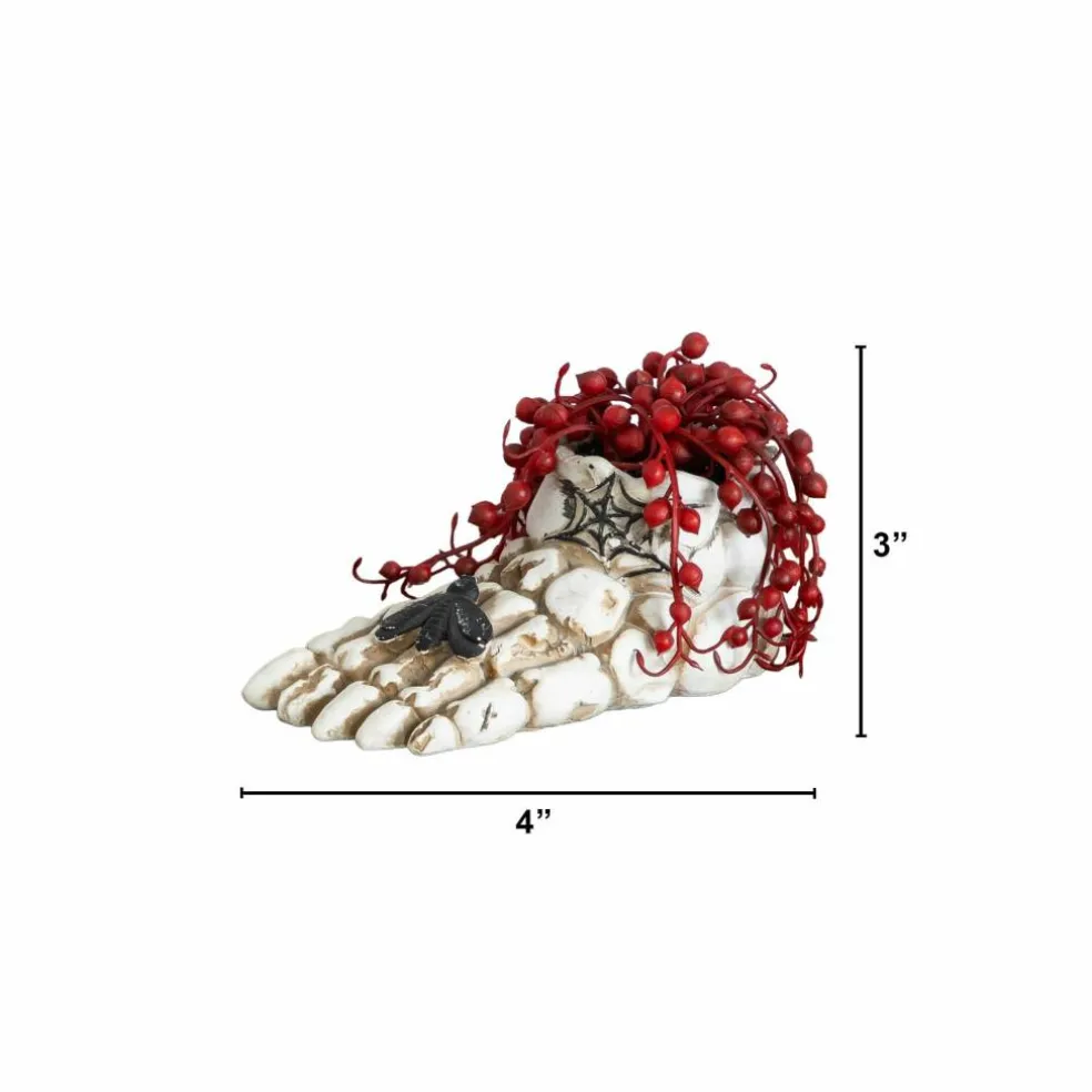 3" Artificial Halloween String of Pearls in Skeleton Foot Planters, 2ct.