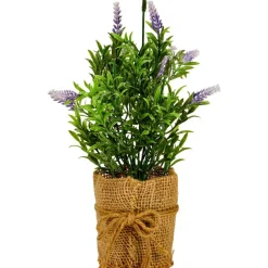 14" Artificial Lavender in Burlap Pot
