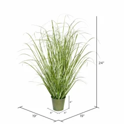 Artificial Native Green Grass in Iron Pot