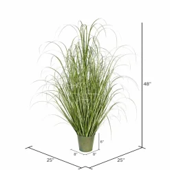 Artificial Native Green Grass in Iron Pot