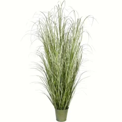 Artificial Native Green Grass in Iron Pot