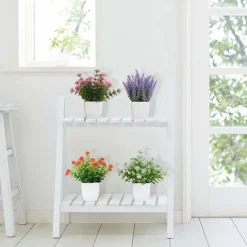 Artificial Potted Flowers 4pcs Fake Small Plant in Pot Mini Faux Plant Door House Office Tabletop Kitchen Colorful Greenery Decor