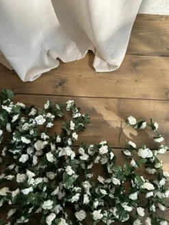 Artificial Rose Rattan Garland Fake Rose Vine Hanging Rose Ivy White Flowers Home Hotel Office Wedding Party Garden Craft Art Decoration